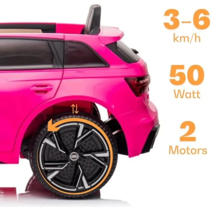 Audi Kinder Elektro Auto RS6 12V - 1 bis 5 Jahre - mit Fernbedienung - Rosa – Bild 2