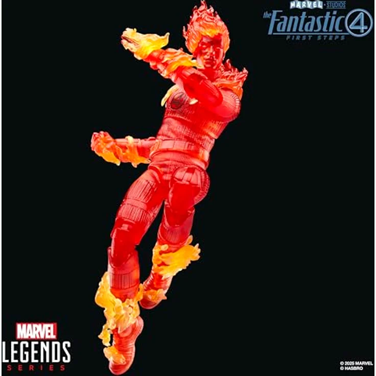 Hasbro The Fantastic Four: First Steps Marvel Legends Actionfigur Human Torch, 15 cm, vollbeweglich mit 2 austauschbaren Händen – Bild 6