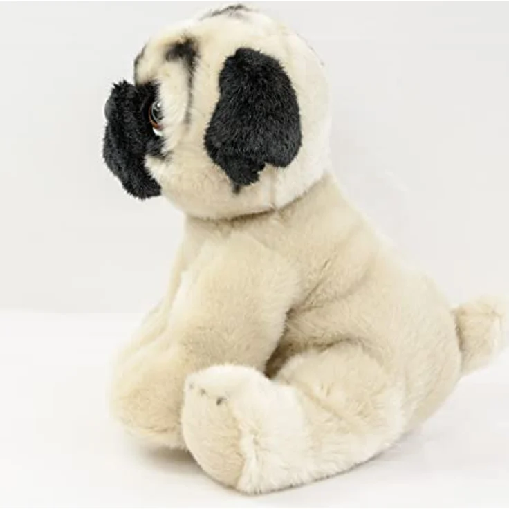Teddys Rothenburg Kuscheltier Mops 30 cm sitzend Hund Plüschhund in Beige/schwarz – Bild 3