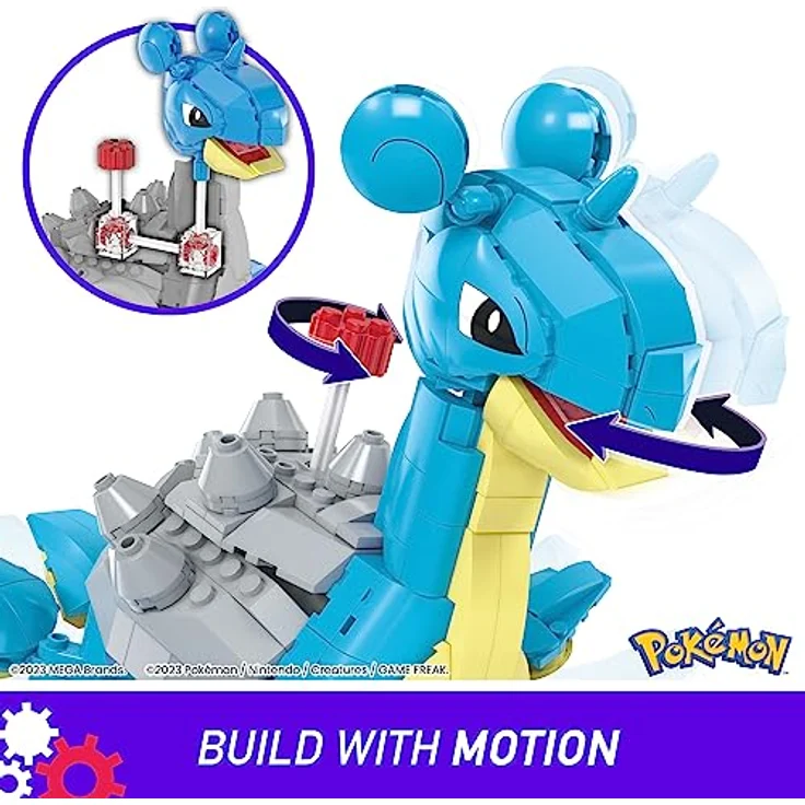 MEGA POKÉMON Lapras - Das gepanzerte Transport-Pokémon (18 cm) im 527-teiliges Bauset mit Kurbelmechanismus in der lizenzierten Sammleredition, HKT26 – Bild 4