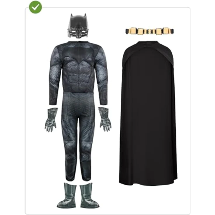 Funidelia Offizielles Batman Kostüm für Herren - Dunkler Ritter Verkleidung, Größe L, 100% Polyester, Schwarz – Bild 2