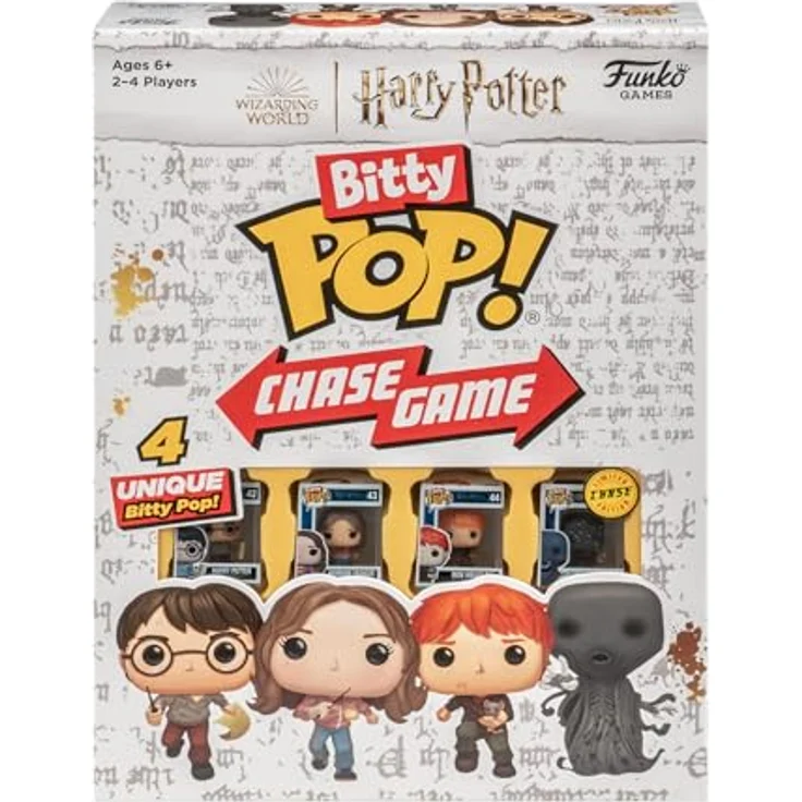 FUNKO GAMES Bitty Pop! Chase Harry Potter Brettspiel mit 4 exklusiven Minifiguren, inkl. Harry, Hermine, Ron und Voldemort, klassische Elemente, englische Version – Bild 1