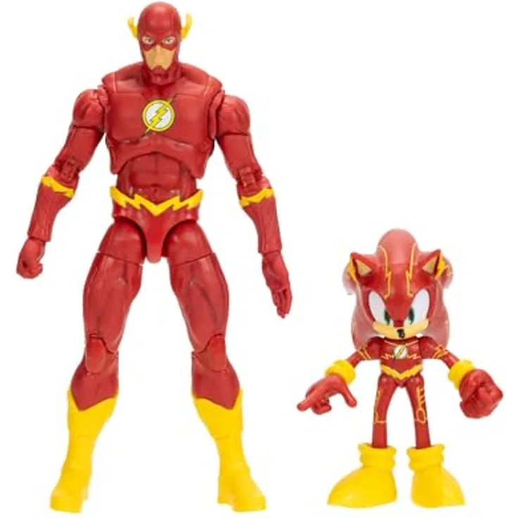 Sonic The Hedgehog DC x Sonic the Hedgehog & The Flash Actionfiguren-Multipack, 2,5" Sonic als The Flash & 5" Classic The Flash, hochbeweglich und detailreiche Sammlerverpackung