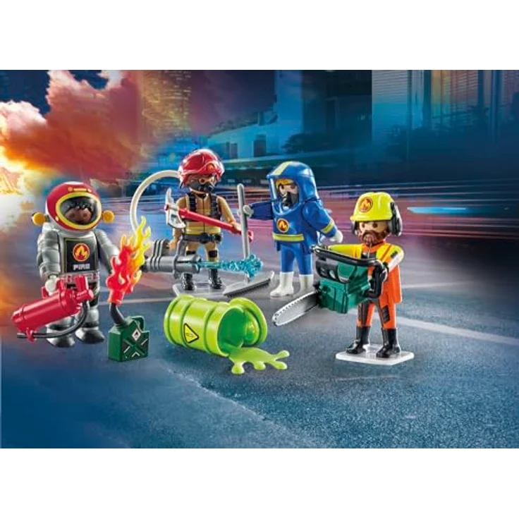 PLAYMOBIL 71468 My Figures Feuerwehr Spielset, Mehrfarbig mit abnehmbaren Zubehör und authentischem Feuerwehr-Equipment für fantasievollen Spielspaß – Bild 3