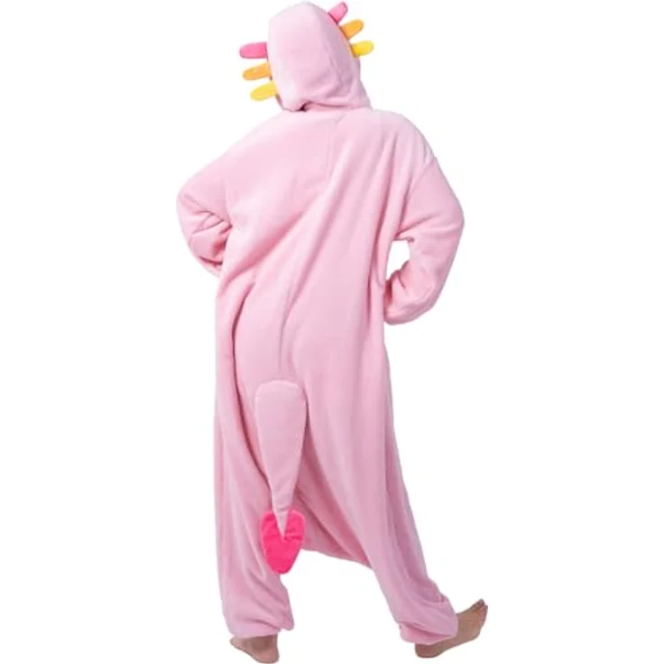 Metamorph Axolotl Kigurumi, Fleece Overall für Kinder und Jugendliche, bequemer Einteiler, Größen L und M – Bild 6