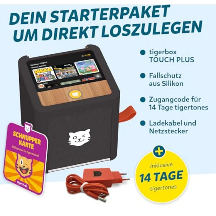 tigermedia tigerbox TOUCH PLUS schwarz | Streaming-Hörbox für Kinder mit Farb-Touchdisplay, Stereo-Klang, Nachtlicht und extra starkem Akku – Bild 3