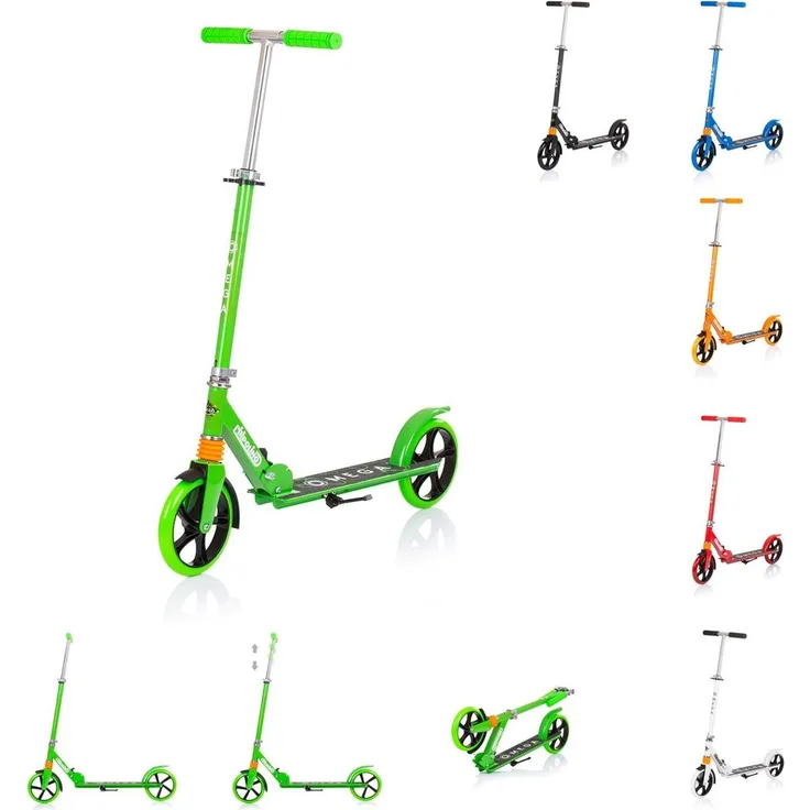 Chipolino Kinderroller Omega PolyurethanRäder ABEC-7 Lager verstellbar faltbar Bremse grün