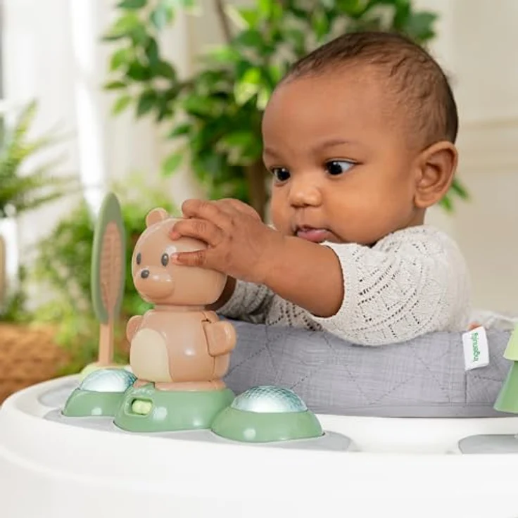 Ingenuity, Spring & Sprout, Aktivitätscenter 2-in-1, First Forest, Spielcentrum und Spieltisch mit Sprungkissen, Lichtern, Geräuschen und 11 interaktiven Aktivitäten, ab 6 monate – Bild 3