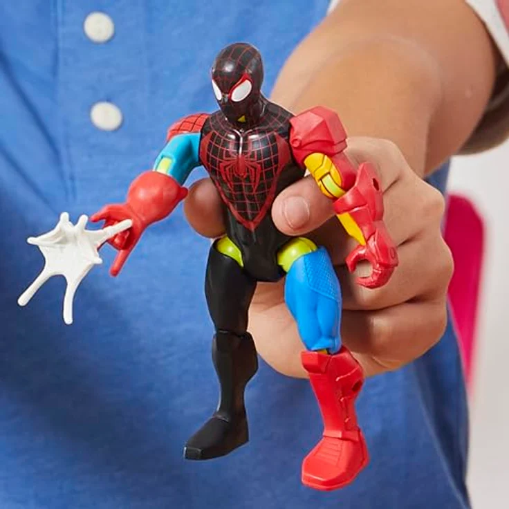 SPIDER-MAN MixMashers Marvel Miles Morales Spider-Man Mix-and-Match Action-Figur mit Zubehör, Schwarz, Millionen Kombinationen, inkl. Rucksack und Kopfhörern – Bild 3