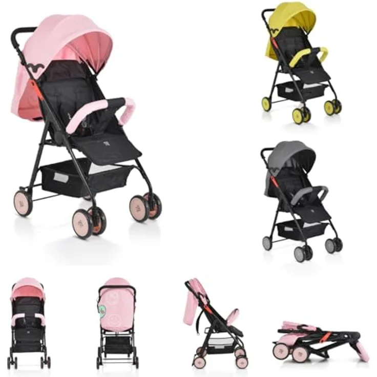 Moni Kinderwagen, Buggy Capri klappbar, Sicherheitsgurt, Rückenlehne verstellbar, rosa