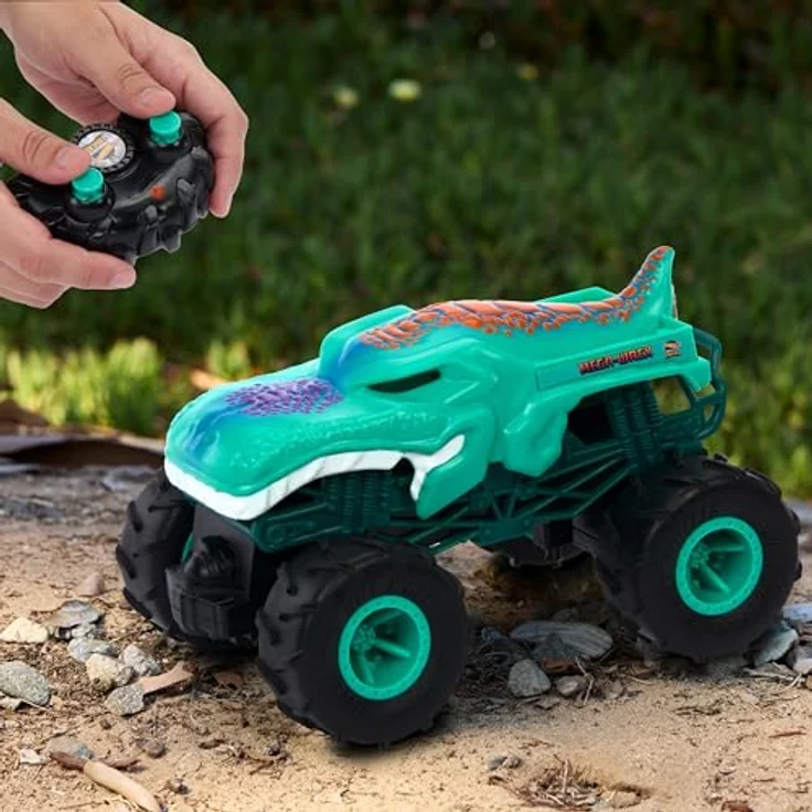 Hot Wheels Mega-Wrex, RC Ferngesteuertes Monster Truck Spielzeug im Maßstab 1:24 mit All-Terrain-Reifen und Wheelie-Funktion – Bild 2