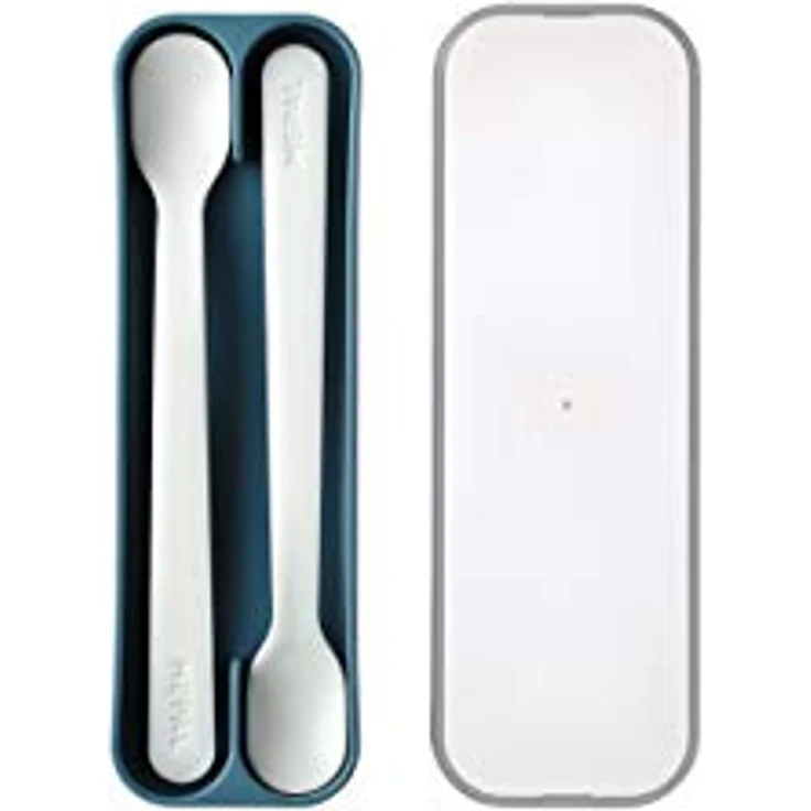 Mepal – Fütterlöffel Mio – Babylöffel – Kleinkind Fütterlöffel – Baby Besteck – Spülmaschinengeeignet – BPA frei – 2er Besteck Set – Deep blue – Bild 1