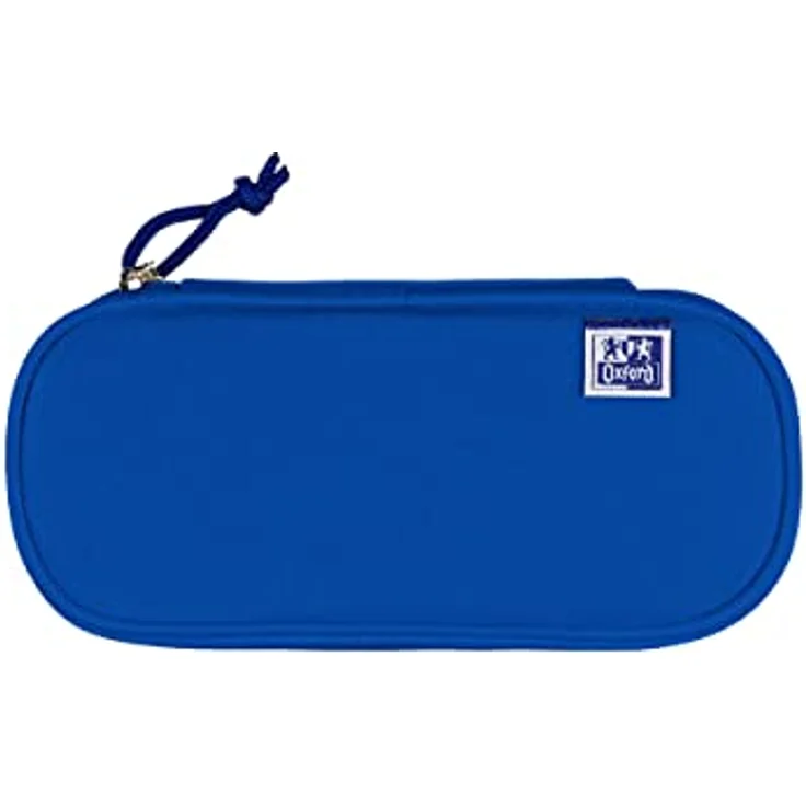 Oxford Federmäppchen für Mädchen und Jungen, oval, mit Stiftehalter, langlebig, blau – Bild 2