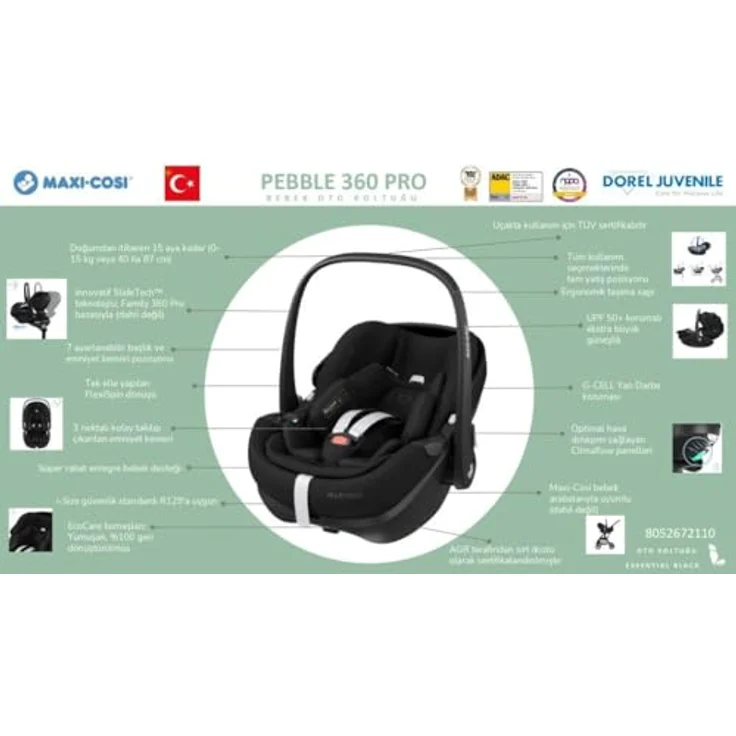 Maxi-Cosi Pebble 360 Pro2, Babyschale ECE R129/i-Size mit 360° Drehung und G-CELL Seitenaufprallschutz – Bild 3