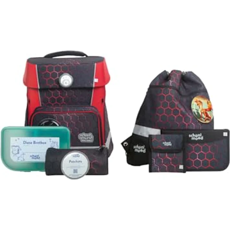SCHOOL-MOOD® Schulranzen Champion Maxx, 7-teiliges Set mit ergonomischem Soft-Rücken, Polyester – Bild 1