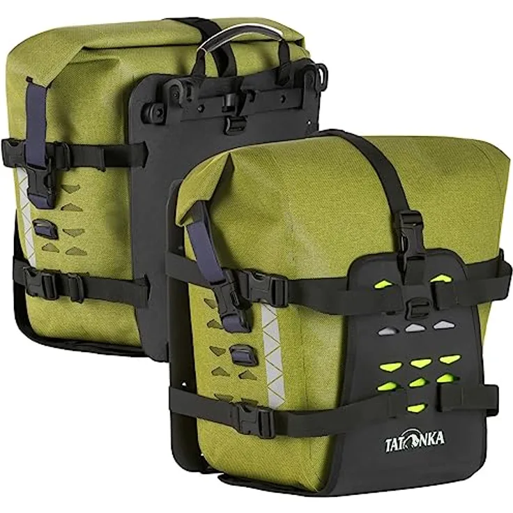 TATONKA® Fahrradtaschen Set, wasserdichte Nylon-Taschen mit 17 L Volumen, reflektierenden Elementen, für Kinderfahrräder