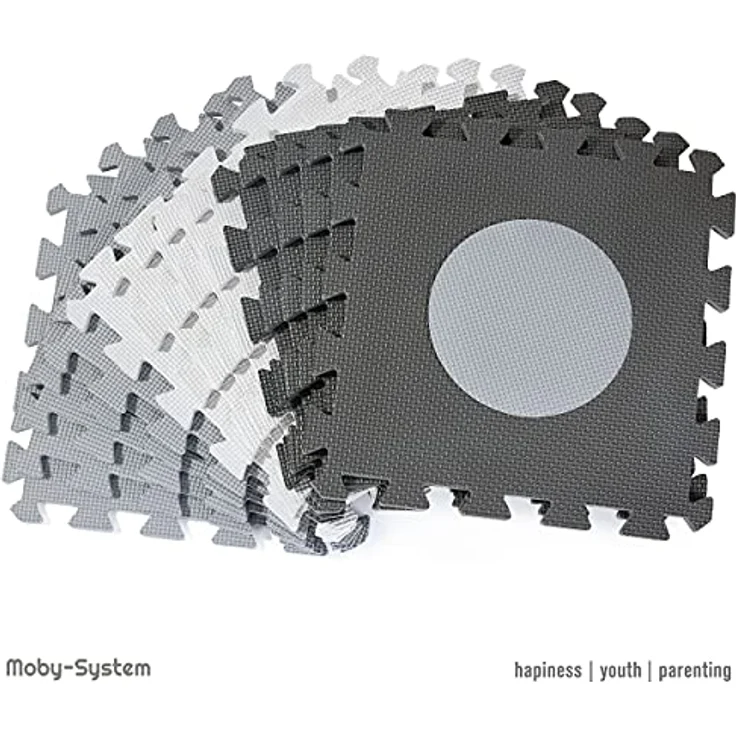 Moby-System Puzzlematte für Babys, 150 x 150 cm, Spielmatte, geruchlos, Matte große, Puzzle Matte für Jungen & Mädchen, Spielmatte schadstofffreie, geruchlose Krabbelmatte – Bild 6