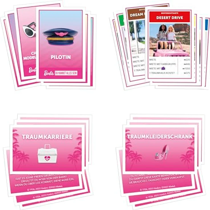 Hasbro Monopoly Barbie, Gesellschaftsspiel mit Barbie-Figuren und Traumwelten – Bild 4