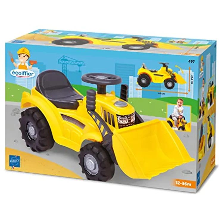 Ecoiffier Traktor Tracto Schaufel – Outdoor-Spiel für Kinder, Gelb, Hergestellt in Frankreich – Bild 3