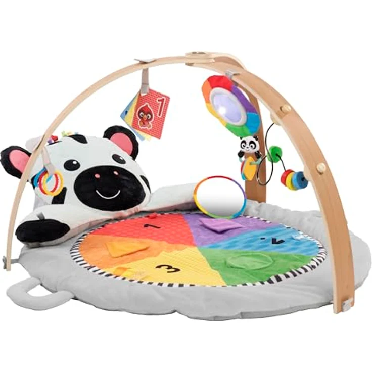 Baby Einstein Zen’s Aktivitätsspielzeug aus Plüsch für Meilensteine, mit Holzstange, waschmaschinenfest, 0-12 Monate – Bild 1