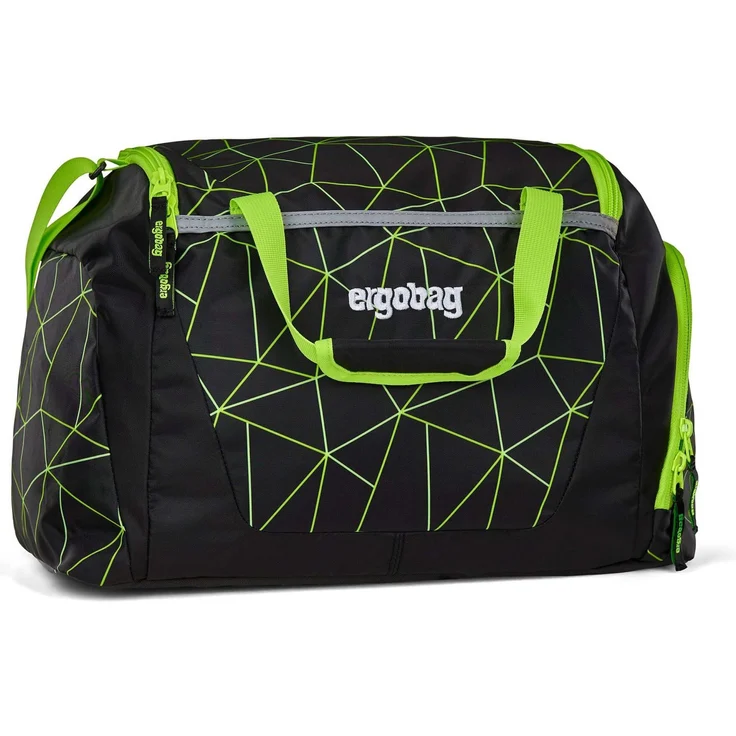ergobag Sporttasche Sportbag Lumi-Edition, Kindersporttasche in CyBär Race (schwarz / neongrün / grau) – Bild 1