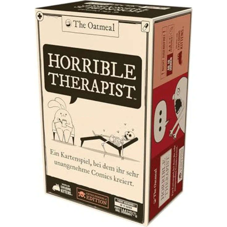 Exploding Kittens Horrible Therapist, Kartenspiel für fiese Comics mit makabrem Humor – Bild 3