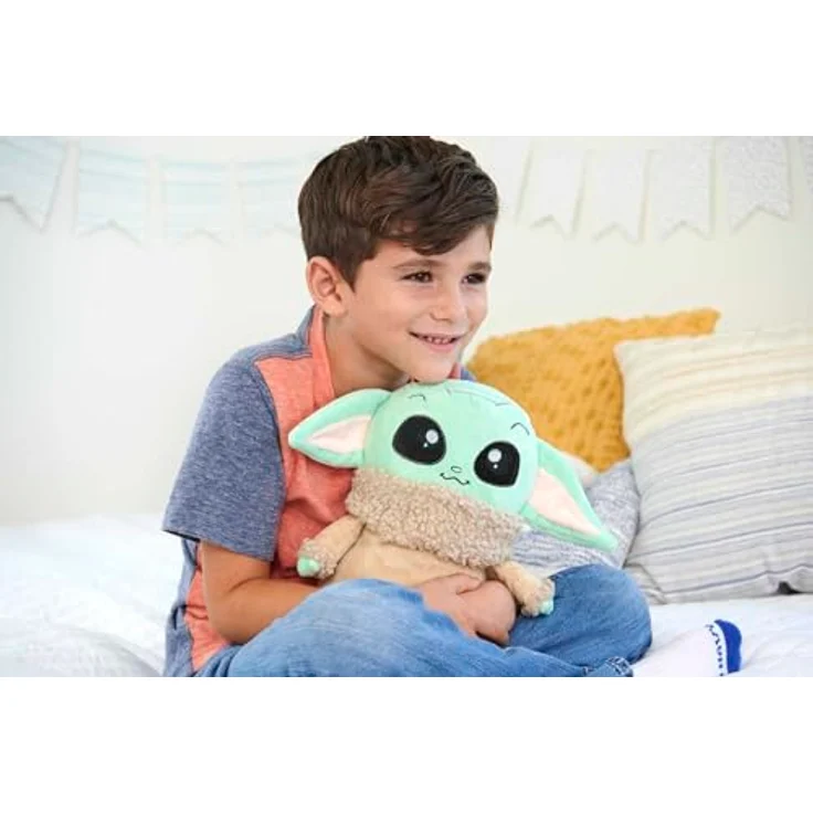 Mattel Star Wars Springender Grogu Plüschspielzeug, inspiriert von Star Wars: Das Buch von Boba Fett, mit Sprung-Action und Geräuschen, 28 cm groß – Bild 2