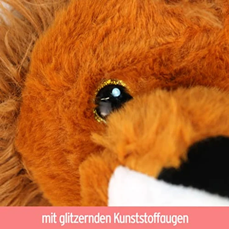 BEMIRO Plüsch Löwe braun mit Glitzeraugen - ca. 42 cm, Löwe Kuscheltier, Löwe Plüschtier groß, Kuscheltier Löwe, Löwe Kuscheltier groß – Bild 3