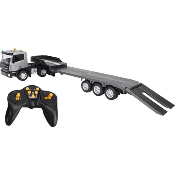 COIL RC-LKW Autotransporter Modell 1318, Ferngesteuerter Abschleppwagen im Maßstab 1:18 mit Licht und Sound, Frequenz 2,4 GHz, grau – Bild 4