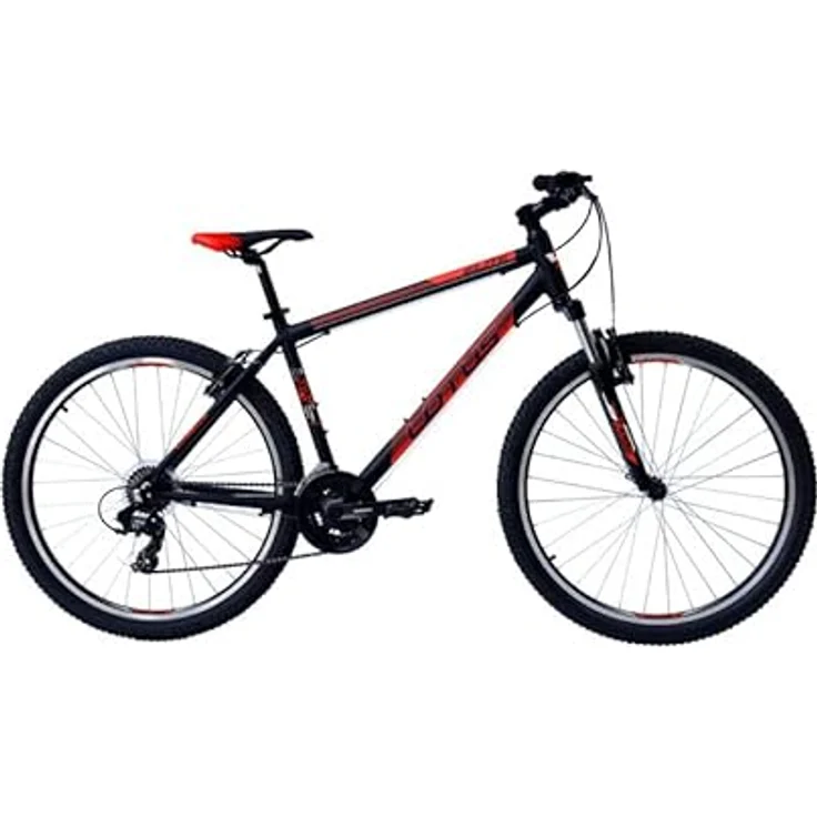 27,5 Zoll Alu Aluminium Herrenrad Herren Jugend MTB Fahrrad Mountainbike Hardtail Jugendfahrrad 21 Gang Shimano Bike Rad Gabelfederung Federgabel Lotus ROT – Bild 1