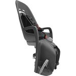 HAMAX Zenith Relax Kinder-Fahrradsitz mit Trägeradapter, grau mit schwarzer Polsterung, ergonomische Liegeposition, Federung und Rückstrahler