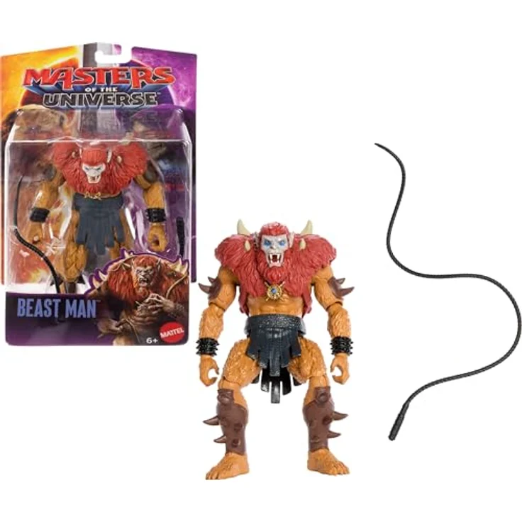 Masters of the Universe Beast Man 2026 Film Actionfigur, 14 cm mit 14 beweglichen Gelenken und Peitsche, originalgetreue Gestaltung – Bild 1
