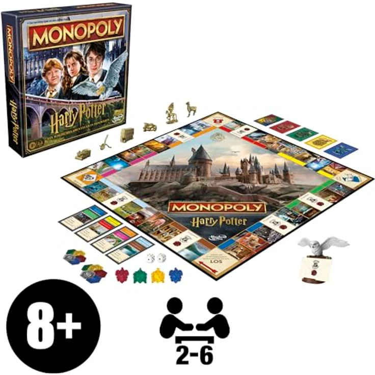 Hasbro Monopoly Harry Potter, Klassisches Brettspiel für angehende Magier und Hexen, ab 8 Jahren, mit ikonischen goldenen Spielfiguren – Bild 2