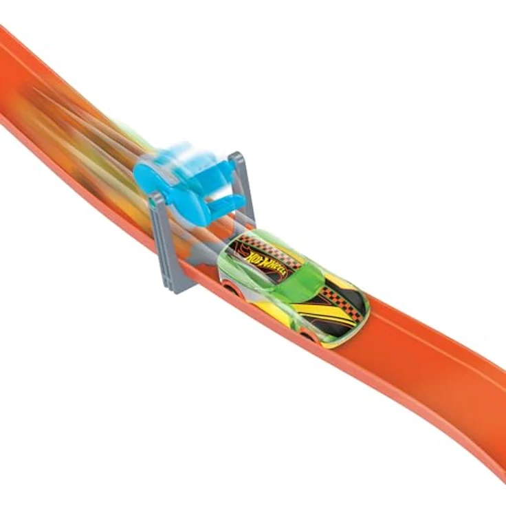 Hot Wheels Track Builder Air Drop Pack, modular mit blau-grauer Aufbewahrungsbox und Hot Wheels Auto, für kreative Streckenbau-Variationen – Bild 5