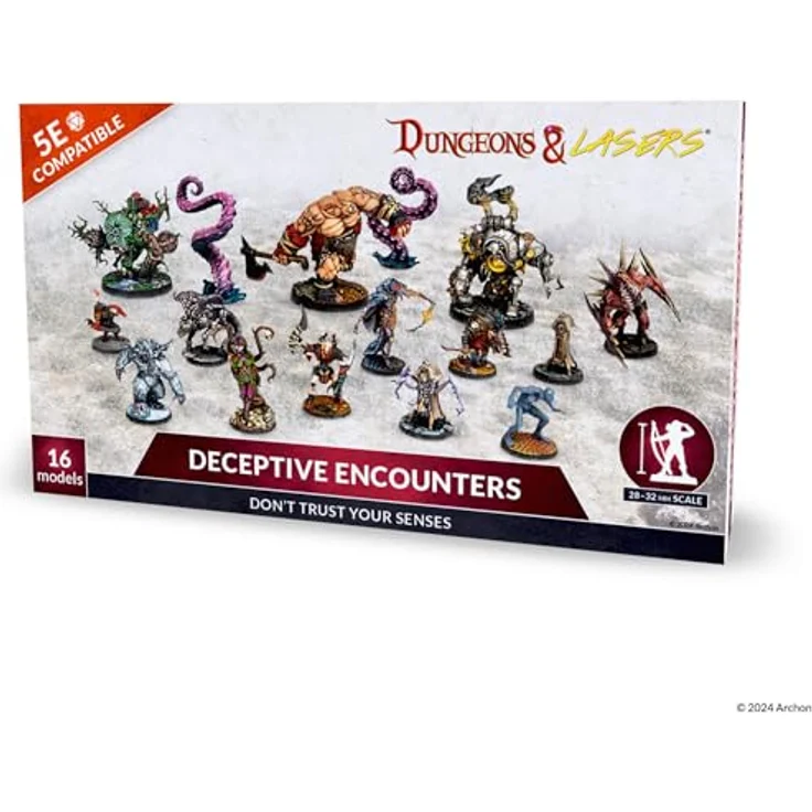 Archon Studio Dungeons & Lasers - Deuslair - Deceptive Encounters, 16 unbemalte Miniaturen mit Montagezubehör – Bild 1