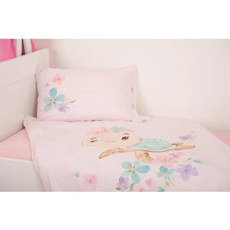 Herding babybest Little Turtle Bettwäsche, Kopfkissenbezug 40 x 60 cm mit Hoteleinschlag, Bettbezug 100 x 135 cm, Mit Reißverschluss, 100% Baumwolle/Renforcé – Bild 4