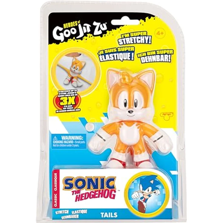 Heroes of Goo Jit Zu – Sonic The Hedgehog-Helden-Packung Classic-Edition – dehnbarer Tails mit 40 cm langen Armen – Bild 2