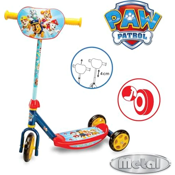 Smoby Paw Patrol Kinderroller - 3 Räder - Höhenverstellbarer Lenker - Stabile Konstruktion - Leicht & transportierbar - Ab 3 Jahren – Bild 2