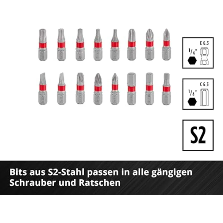 Einhell Werkzeug Adventskalender 2025, 24-teiliges Set mit Mini-Ratsche, Schraubendrehergriff und Zubehör in praktischer Werkzeugtasche mit Schaumstoffeinlage – Bild 6