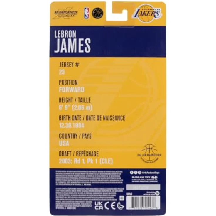 Mcfarlane Toys NBA LeBron James Figur, detailgetreue 6 Zoll Actionfigur im Trikot der Los Angeles Lakers mit Basketball und Basis – Bild 8