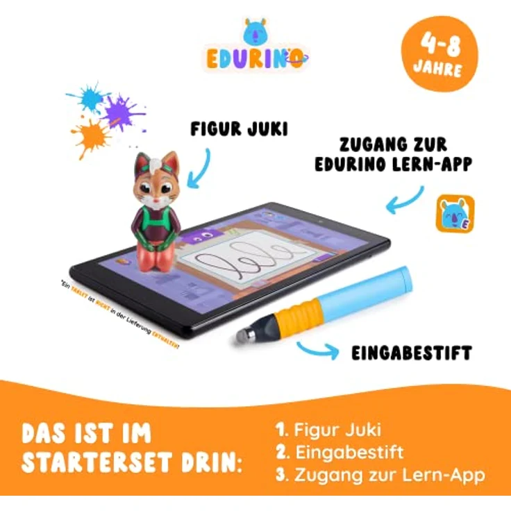Edurino Starterset Juki Kreativität & Malen ab 4 Jahren inkl. Eingabestift | Innovatives & digitales Lernspiel | Farbenlehre & Malexperimente – Bild 2