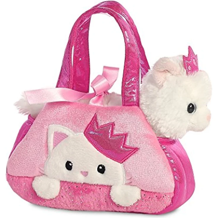 Aurora World Aurora, 32791, Fancy Pal, Peek-A-Boo Kätzchen mit Krone, 20cm, Plüschtier, pink/weiß – Bild 2
