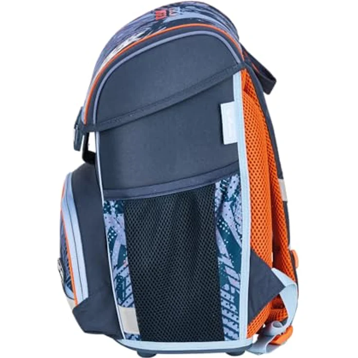 Herlitz Schulranzen Loop Plus, ergonomischer Schulranzen aus Polyester mit reflektierenden Elementen, 310x390x220mm, inkl. Pompon Schüleretui und Sportbeutel – Bild 3