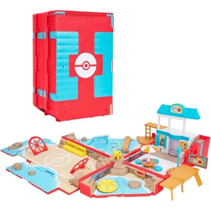 Jazwares Pokémon Koffer Kampf Strand Spielset, mit 10 Spielfunktionen und 1 x 5 cm Pokémon-Figur, tragbar und kombinierbar – Bild 1