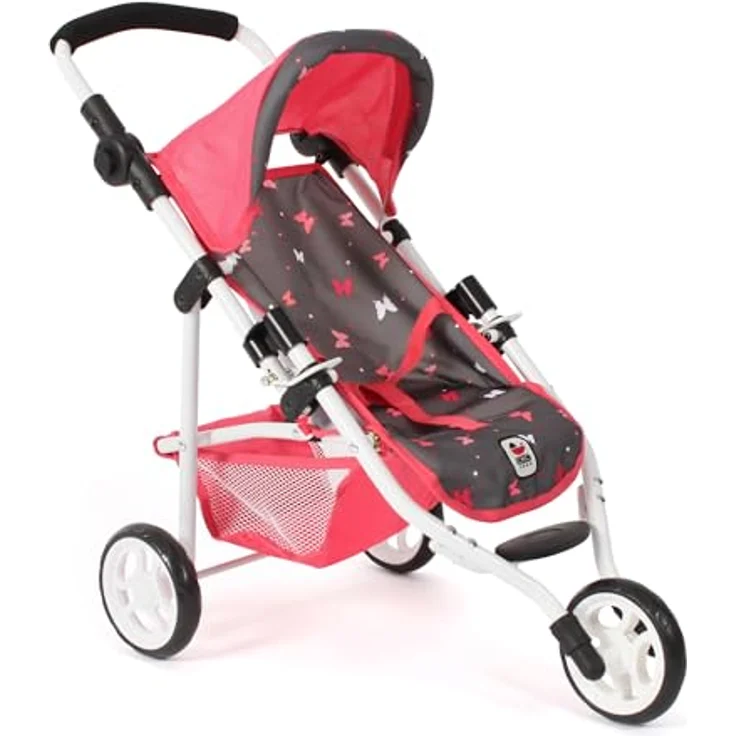 Bayer Chic 2000 Puppenbuggy Lola, Jogging-Buggy für Puppen bis 50 cm, Butterfly Koralle – Bild 1