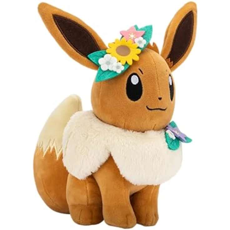 Nintendo Evoli Frühling Plüsch, 20cm Kuscheltier im Blütenstyle, superweich und limitiert – Bild 2