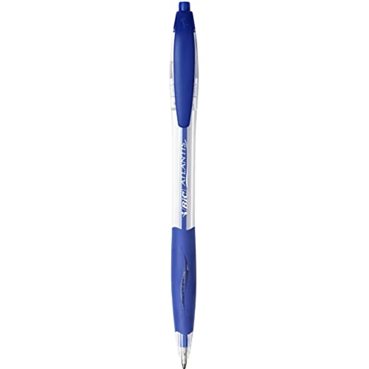 Bic Atlantis Classic, Nachfüllbarer Kugelschreiber mit Clip, ergonomischer Gummigriff, Blau, 36 Stück – Bild 2