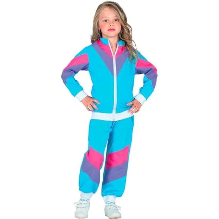 80 er Jahre Trainingsanzug Kinder - Jogginganzug - Blau - 116 - 164 cm 80ties L - 158 cm - 11-13 Jahre – Bild 3