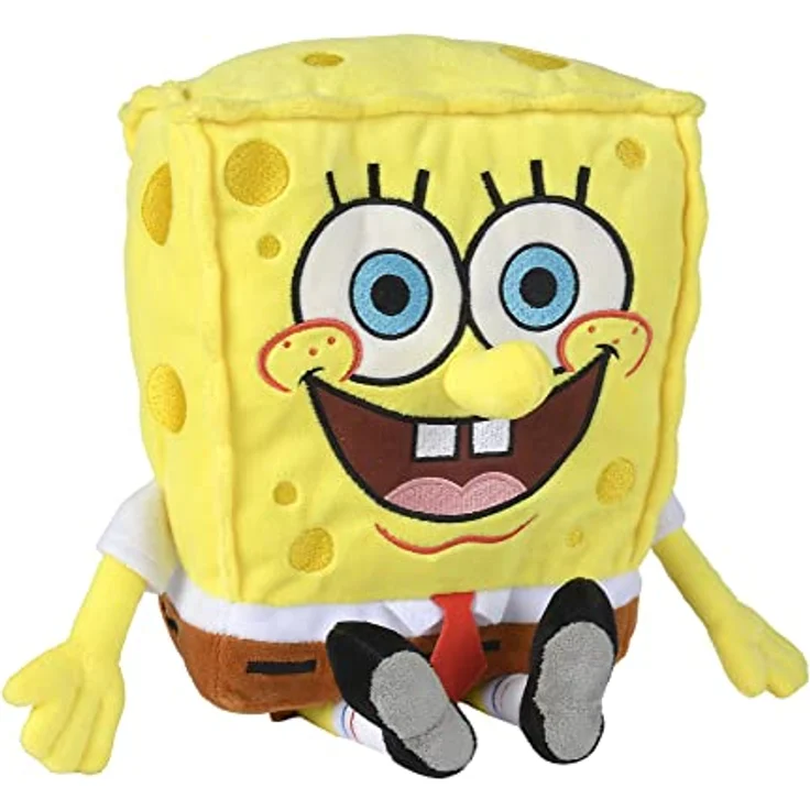 Simba 109491000 - Spongebob Schwammkopf Plüsch 35cm, Plüschfigur mit recyceltem Füllmaterial, ab den ersten Lebensmonaten – Bild 2