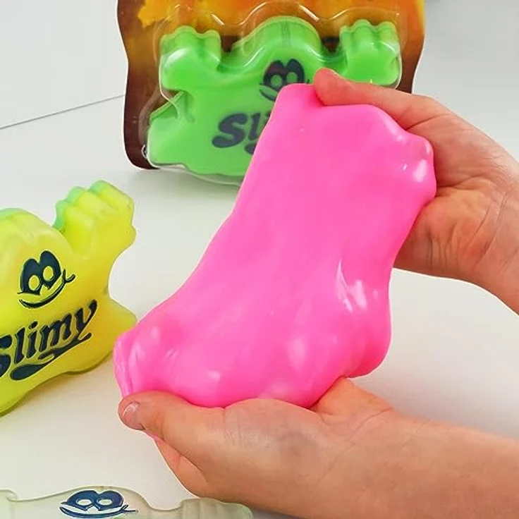 Slimy Mega Elastic 150g, Original Mega Slime Spielmasse in Grün, superdehnbar und dermatologisch getestet, Spielzeug ab 3 Jahren – Bild 3